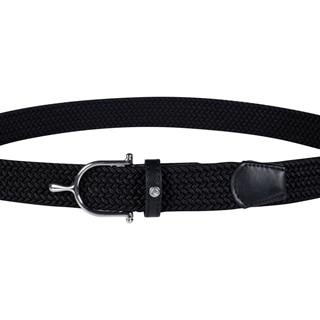 Cinturón elástico HKM Ann color negro hebilla espuela plateada - Imagen 1